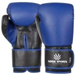 Boxing Gloves Muay Thai Kick Boxing Leather Sparring Heavy Bag Workout MMA Gloves Mitts Work for Adult and Children , Navy Blue and Black Gloves