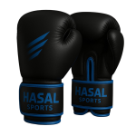 New High Quality 100% PU Black/Blue Leather Boxing Gloves - Limited Edition Design | Collaboration with Tom Atencio MMA Kickboxing Gloves